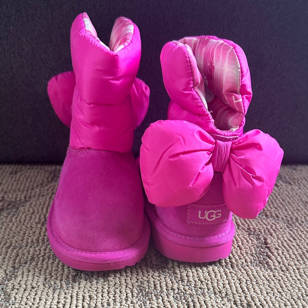 UGG Fuchsia Bow Accent Boots